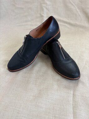Isabella Anselmi Black Leather Zip Loafers | EU 40